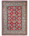 9x12 Red Kuba Afghan Hand Knotted Wool Area Rug